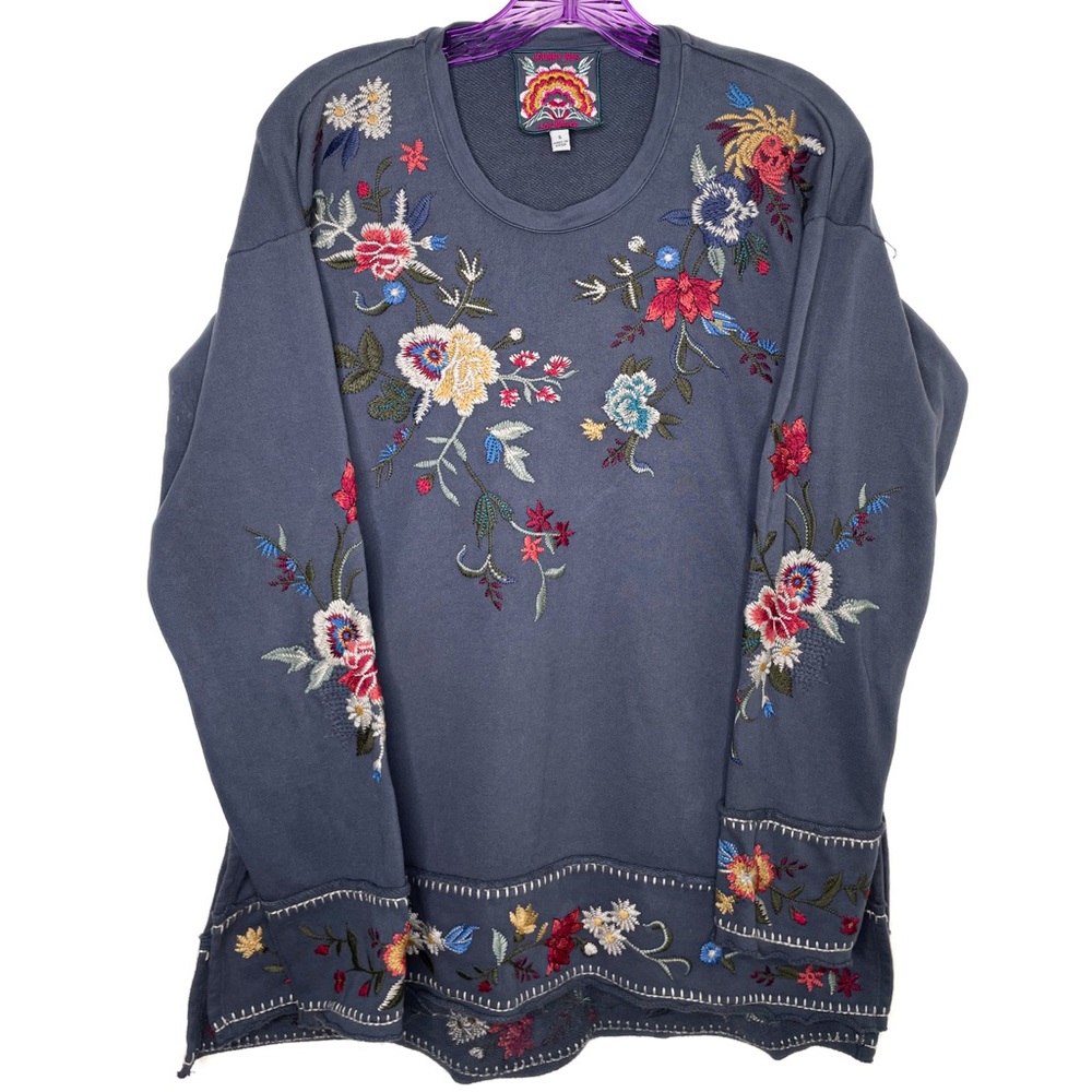 Johnny Was Gray Long Sleeve, size small